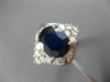 ESTATE LARGE 6.06CT DIAMOND & AAA SAPPHIRE 18KT WHITE GOLD OVAL ENGAGEMENT RING
