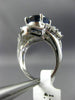 ESTATE LARGE 6.06CT DIAMOND & AAA SAPPHIRE 18KT WHITE GOLD OVAL ENGAGEMENT RING