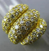 ESTATE EXTRA LARGE 3.75CT DIAMOND 14KT YELLOW GOLD 3D CRISS CROSS MULTI ROW RING