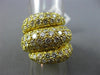 ESTATE EXTRA LARGE 3.75CT DIAMOND 14KT YELLOW GOLD 3D CRISS CROSS MULTI ROW RING