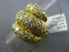 ESTATE EXTRA LARGE 3.75CT DIAMOND 14KT YELLOW GOLD 3D CRISS CROSS MULTI ROW RING