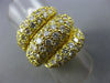 ESTATE EXTRA LARGE 3.75CT DIAMOND 14KT YELLOW GOLD 3D CRISS CROSS MULTI ROW RING