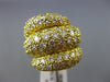 ESTATE EXTRA LARGE 3.75CT DIAMOND 14KT YELLOW GOLD 3D CRISS CROSS MULTI ROW RING