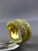 ESTATE EXTRA LARGE 3.75CT DIAMOND 14KT YELLOW GOLD 3D CRISS CROSS MULTI ROW RING