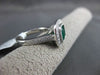 ESTATE LARGE 1.77CT DIAMOND & EMERALD 14K WHITE GOLD 3D MILGRAIN ENGAGEMENT RING