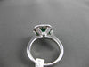 ESTATE LARGE 1.77CT DIAMOND & EMERALD 14K WHITE GOLD 3D MILGRAIN ENGAGEMENT RING