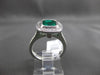 ESTATE LARGE 1.77CT DIAMOND & EMERALD 14K WHITE GOLD 3D MILGRAIN ENGAGEMENT RING