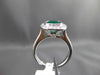 ESTATE LARGE 1.77CT DIAMOND & EMERALD 14K WHITE GOLD 3D MILGRAIN ENGAGEMENT RING