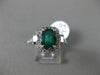 ESTATE 2.81CT DIAMOND & EMERALD 18KT WHITE GOLD MULTI SHAPE HALO ENGAGEMENT RING