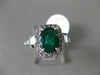 ESTATE 2.81CT DIAMOND & EMERALD 18KT WHITE GOLD MULTI SHAPE HALO ENGAGEMENT RING