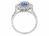 ESTATE LARGE 3.67CT DIAMOND & AAA TANZANITE 14KT WHITE GOLD HALO ENGAGEMENT RING