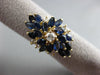 ESTATE LARGE 2.65CT DIAMOND & AAA SAPPHIRE 14K WHITE GOLD 3D FLOWER CLUSTER RING