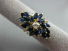 ESTATE LARGE 2.65CT DIAMOND & AAA SAPPHIRE 14K WHITE GOLD 3D FLOWER CLUSTER RING