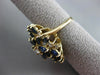 ESTATE LARGE 2.65CT DIAMOND & AAA SAPPHIRE 14K WHITE GOLD 3D FLOWER CLUSTER RING