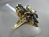 ESTATE LARGE 2.65CT DIAMOND & AAA SAPPHIRE 14K WHITE GOLD 3D FLOWER CLUSTER RING