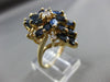 ESTATE LARGE 2.65CT DIAMOND & AAA SAPPHIRE 14K WHITE GOLD 3D FLOWER CLUSTER RING
