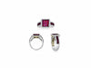 LARGE 2.27CT ROUND DIAMOND & AAA RUBY 14KT 2 TONE GOLD 3D FILIGREE PROMISE RING