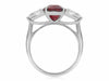 GIA CERTIFIED 4.16CT DIAMOND & AAA RUBY PLATINUM 3D THREE STONE ENGAGEMENT RING