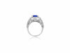 ESTATE LARGE 5.65CT DIAMOND & AAA TANZANITE 14KT WHITE GOLD OVAL ENGAGEMENT RING