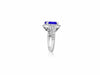 ESTATE LARGE 5.65CT DIAMOND & AAA TANZANITE 14KT WHITE GOLD OVAL ENGAGEMENT RING