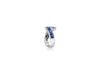 ESTATE WIDE 1.80CT DIAMOND & AAA SAPPHIRE 14K WHITE GOLD ETOILE CRISS CROSS RING
