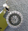 ESTATE LARGE .22CT ROUND DIAMOND 14KT WHITE GOLD HALO FILIGREE FLOATING PENDANT