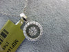 ESTATE LARGE .22CT ROUND DIAMOND 14KT WHITE GOLD HALO FILIGREE FLOATING PENDANT