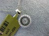 ESTATE LARGE .22CT ROUND DIAMOND 14KT WHITE GOLD HALO FILIGREE FLOATING PENDANT