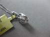 ESTATE LARGE .22CT ROUND DIAMOND 14KT WHITE GOLD HALO FILIGREE FLOATING PENDANT