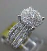 ESTATE WIDE 1.11CT DIAMOND 14KT WHITE GOLD 3D MULTI ROW ENGAGEMENT PROMISE RING