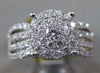ESTATE WIDE 1.11CT DIAMOND 14KT WHITE GOLD 3D MULTI ROW ENGAGEMENT PROMISE RING