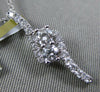 ESTATE .49CT DIAMOND 14KT WHITE GOLD 3D TWO STONE JOURNEY LOVE FLOATING PENDANT