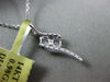 ESTATE .49CT DIAMOND 14KT WHITE GOLD 3D TWO STONE JOURNEY LOVE FLOATING PENDANT