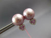 .37CT DIAMOND & AAA PINK SAPPHIRE & PINK SOUTH SEA PEARL 14K WHITE GOLD EARRINGS