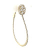 ESTATE LARGE 1.15CT DIAMOND 18KT YELLOW GOLD CLUSTER OVAL HOOP HANGING EARRINGS