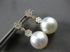 LARGE .79CT DIAMOND & AAA SOUTH SEA PEARL 18K ROSE GOLD 3D LOVE HANGING EARRINGS
