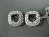 ESTATE .44CT DIAMOND 18KT WHITE GOLD 3D SQUARE ROUND DOUBLE HALO JACKET EARRINGS