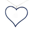 LARGE 4.19CT AAA SAPPHIRE 18KT WHITE GOLD 3D OPEN HEART LOVE FLOATING PENDANT