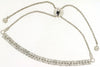 ESTATE 2.0CT DIAMOND 14KT WHITE GOLD CLASSIC 2 ROW BAR ADJUSTABLE LOVE BRACELET