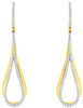 ESTATE .68CT DIAMOND 14KT YELLOW GOLD ELONGATED TEAR DROP FUN HANGING EARRINGS