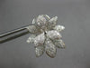 ESTATE LARGE 1.77CT DIAMOND 18KT WHITE GOLD 3D FLOWER CLIP ON HANGING EARRINGS