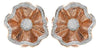 ESTATE LARGE .80CT DIAMOND 14KT WHITE & ROSE GOLD FLOWER CLIP ON EARRINGS