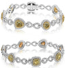 5.97CT WHITE & FANCY YELLOW DIAMOND 18K 2 TONE GOLD MULTI SHAPE & ROUND BRACELET