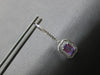 1.87CT DIAMOND & AAA AMETHYST 14KT WHITE GOLD 3D HALO LEVERBACK HANGING EARRINGS