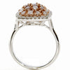 1.45CT WHITE & PINK DIAMOND 18KT WHITE & ROSE GOLD 3D PRINCESS & ROUND HALO RING