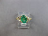 1.32CT DIAMOND & AAA EMERALD 14KT YELLOW GOLD OVAL ROUND & BAGUETTE RING 28154