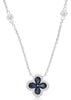 .80CT DIAMOND & AAA SAPPHIRE 14KT WHITE GOLD 3D ROUND & PEAR SHAPE LOVE NECKLACE