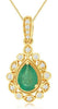 .80CT DIAMOND & AAA EMERALD 14KT YELLOW GOLD PEAR SHAPE & ROUND FLOATING PENDANT