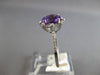 1.76CT DIAMOND & AAA AMETHYST 14K WHITE GOLD ROUND HALO SUNBURST FLOWER FUN RING