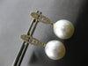 ESTATE LARGE .45CT DIAMOND & AAA SOUTH SEA PEARL 18KT YELLOW GOLD BAR HANGING EARRINGS